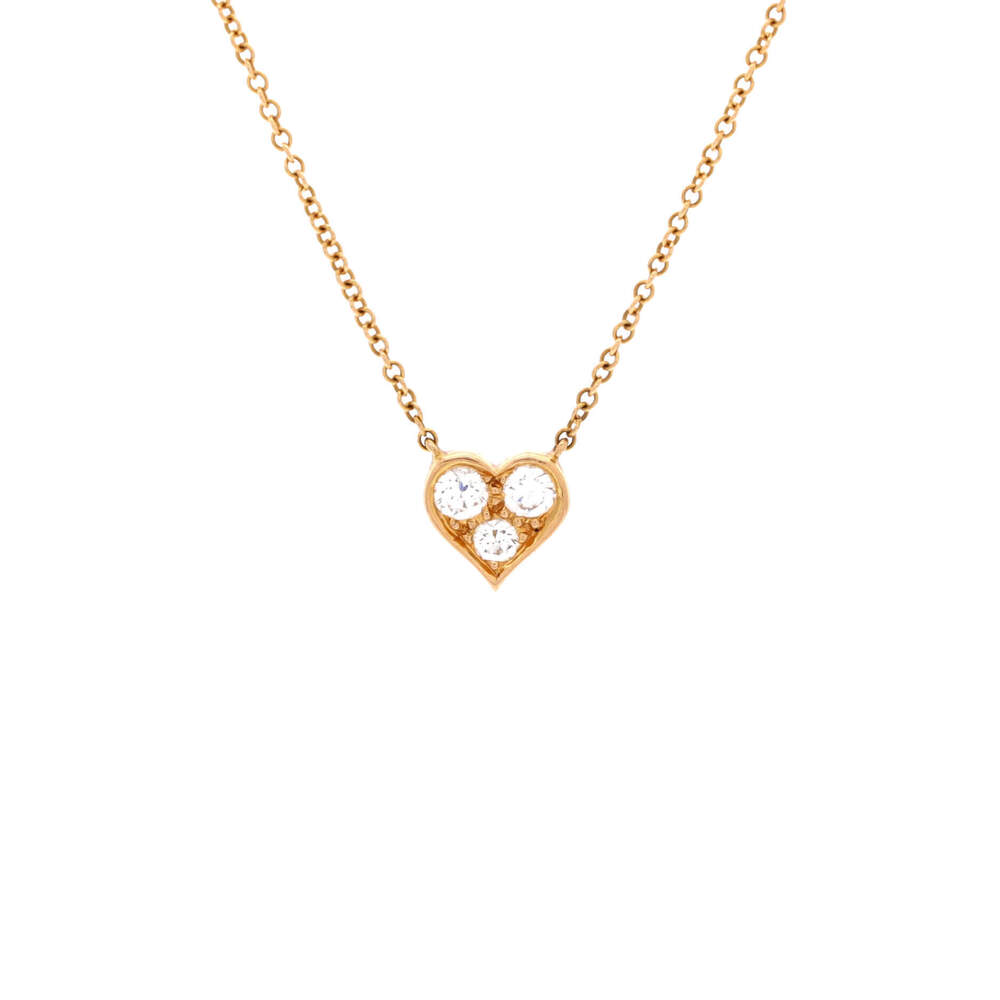 Tiffany & Co. Sentimental Heart 3 Diamond Pendant Necklace